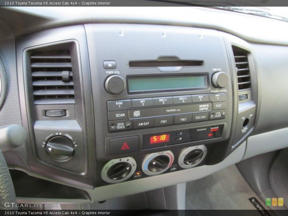 Graphite Interior Controls for the 2010 Toyota Tacoma V6 Access Cab 4x4 #70757309