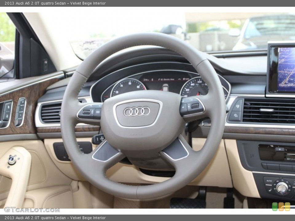 Velvet Beige Interior Steering Wheel for the 2013 Audi A6 2.0T quattro Sedan #70761803