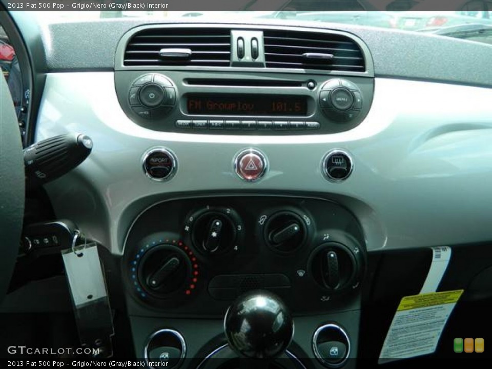 Grigio/Nero (Gray/Black) Interior Controls for the 2013 Fiat 500 Pop #70766039