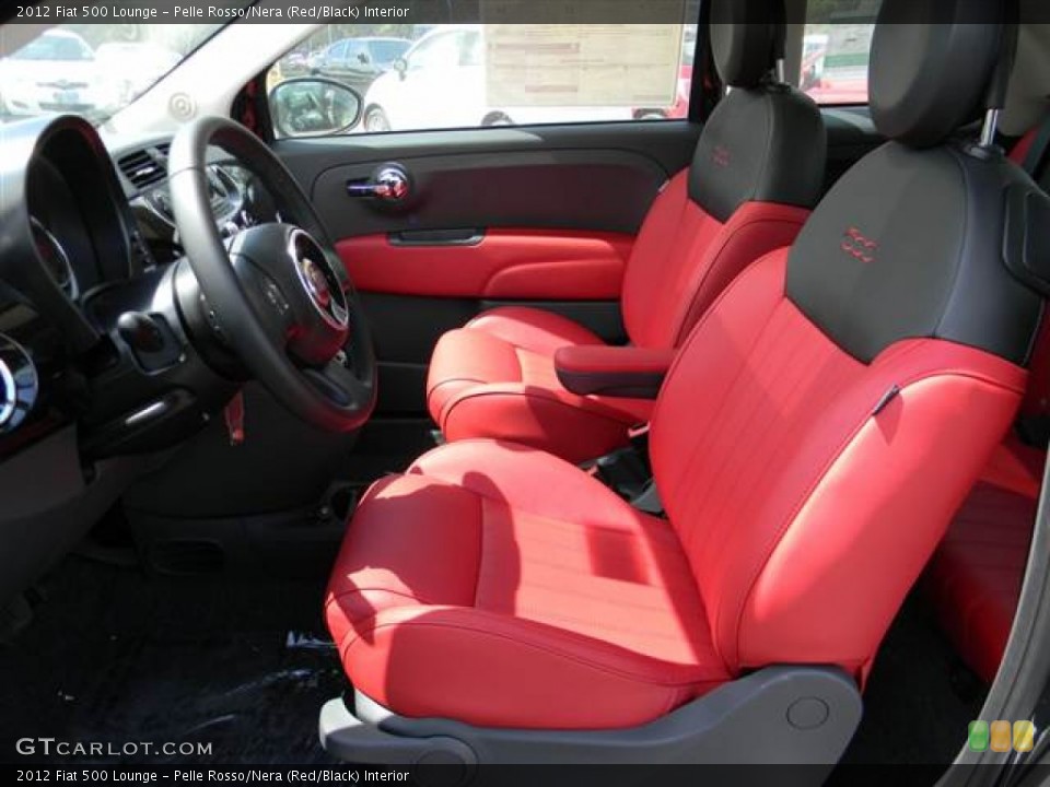 Pelle Rosso/Nera (Red/Black) Interior Front Seat for the 2012 Fiat 500 Lounge #70766807
