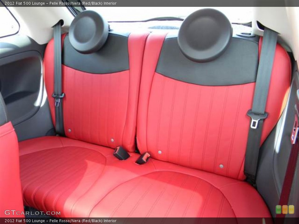 Pelle Rosso/Nera (Red/Black) Interior Rear Seat for the 2012 Fiat 500 Lounge #70766816