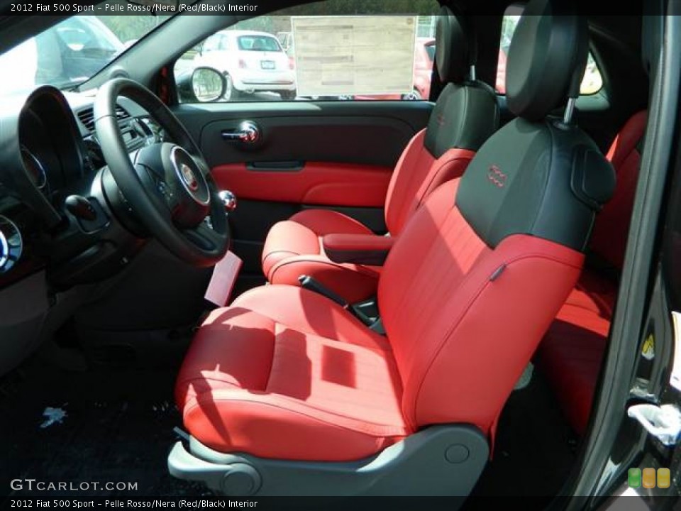 Pelle Rosso/Nera (Red/Black) Interior Front Seat for the 2012 Fiat 500 Sport #70766885