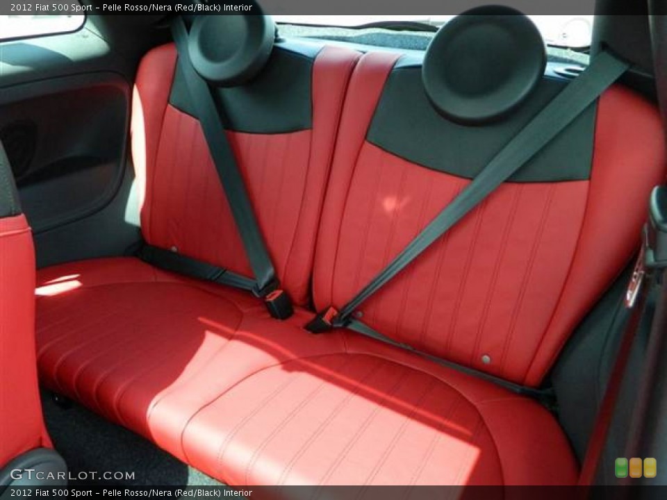 Pelle Rosso/Nera (Red/Black) Interior Rear Seat for the 2012 Fiat 500 Sport #70766894