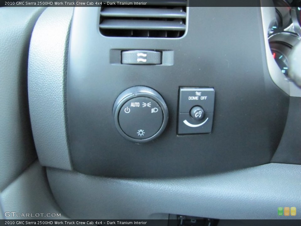 Dark Titanium Interior Controls for the 2010 GMC Sierra 2500HD Work Truck Crew Cab 4x4 #70768937