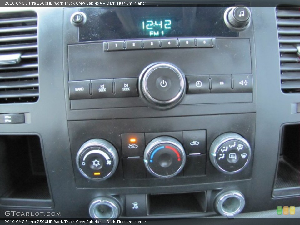 Dark Titanium Interior Controls for the 2010 GMC Sierra 2500HD Work Truck Crew Cab 4x4 #70768982