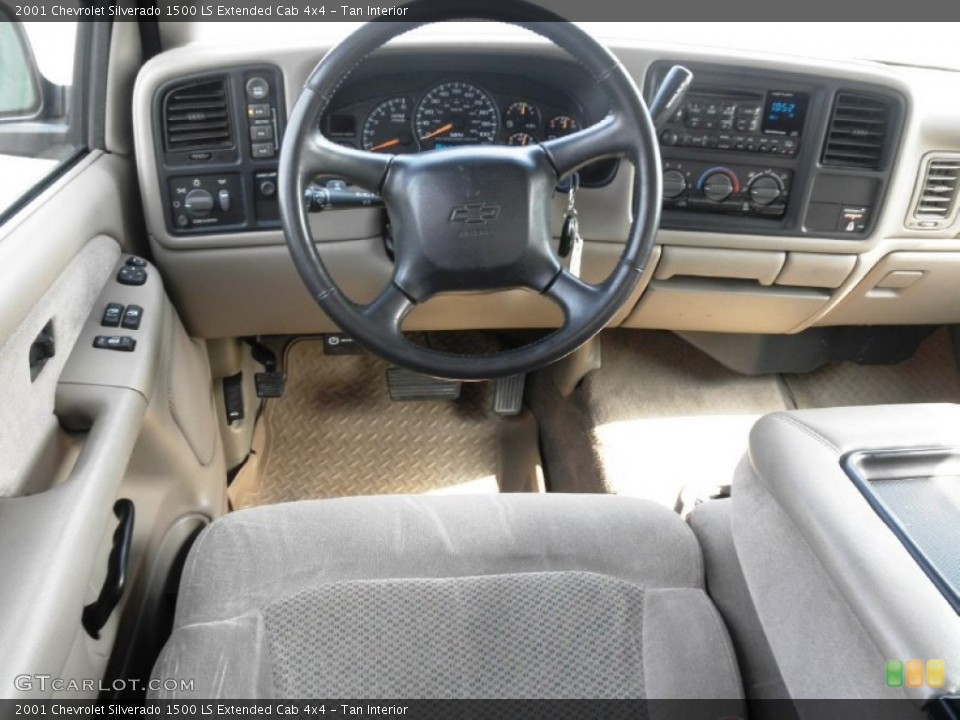 Tan Interior Dashboard for the 2001 Chevrolet Silverado 1500 LS Extended Cab 4x4 #70775564
