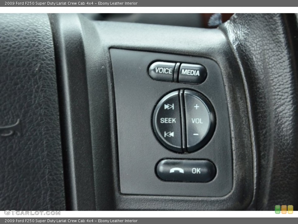Ebony Leather Interior Controls for the 2009 Ford F250 Super Duty Lariat Crew Cab 4x4 #70779068