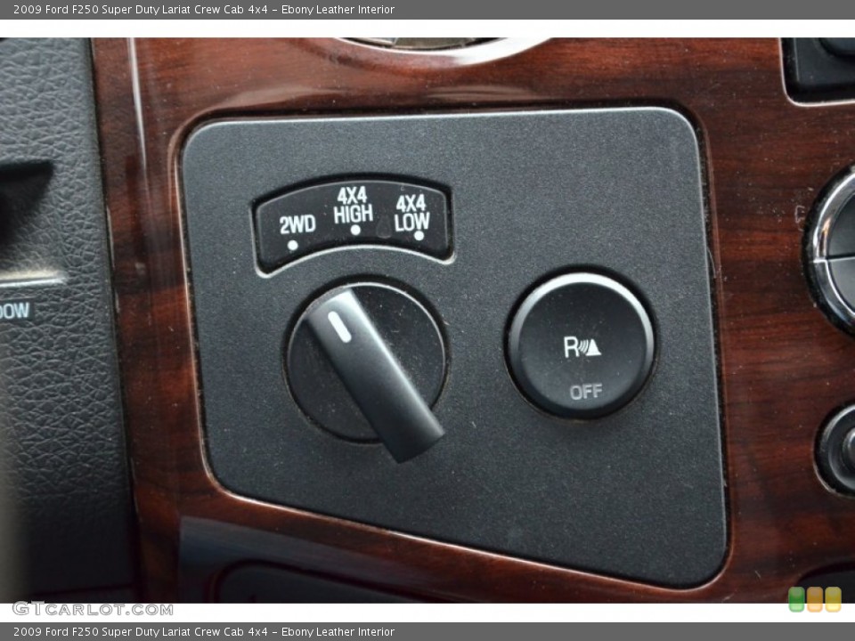 Ebony Leather Interior Controls for the 2009 Ford F250 Super Duty Lariat Crew Cab 4x4 #70779095