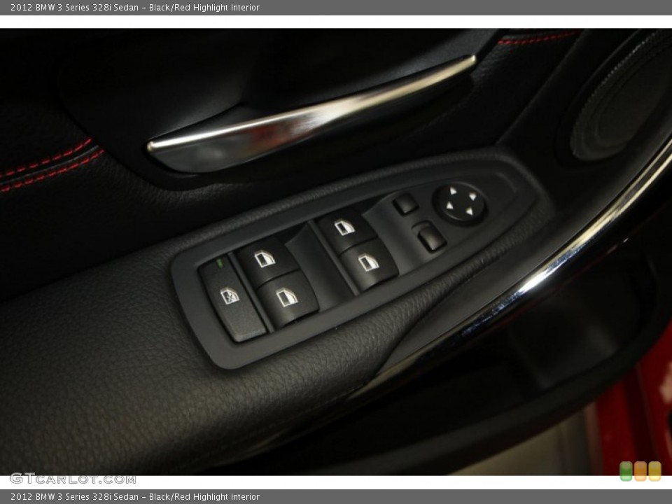 Black/Red Highlight Interior Controls for the 2012 BMW 3 Series 328i Sedan #70780130