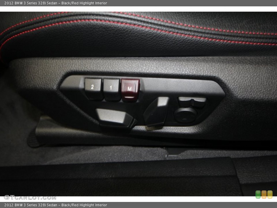 Black/Red Highlight Interior Controls for the 2012 BMW 3 Series 328i Sedan #70780148