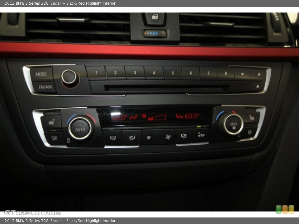 Black/Red Highlight Interior Controls for the 2012 BMW 3 Series 328i Sedan #70780181