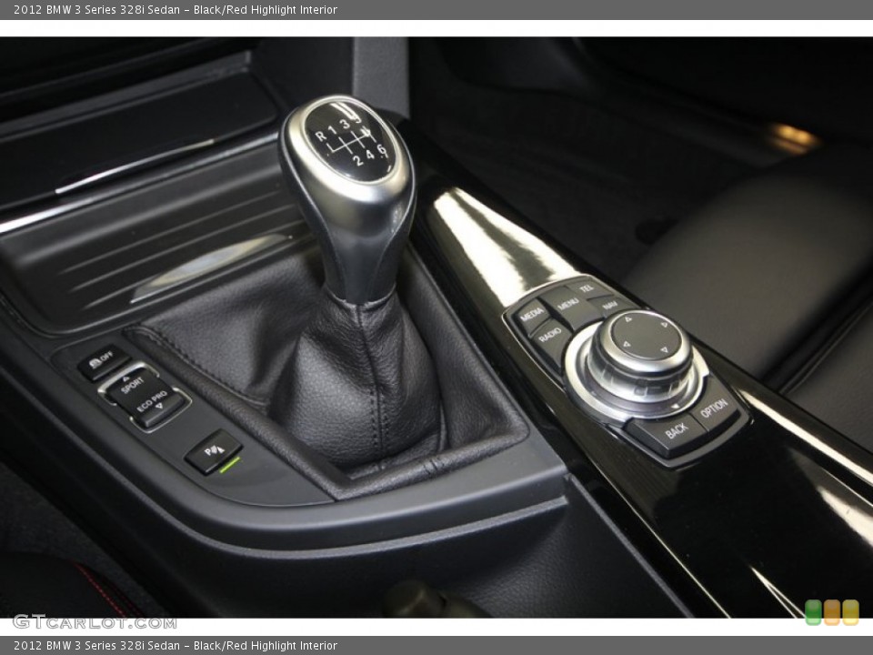 Black/Red Highlight Interior Transmission for the 2012 BMW 3 Series 328i Sedan #70780191