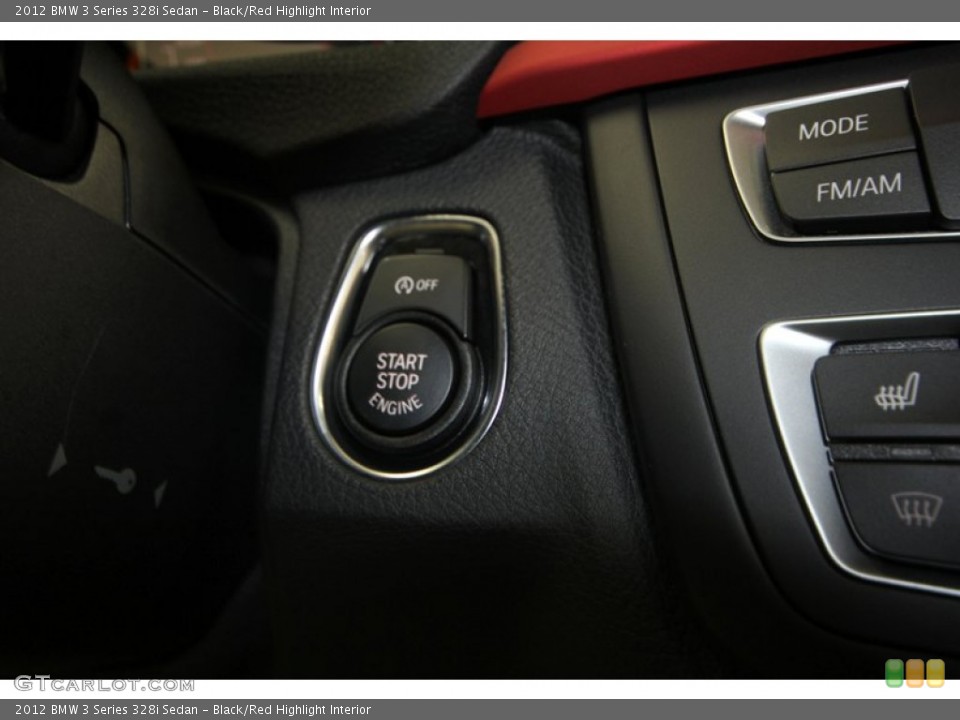 Black/Red Highlight Interior Controls for the 2012 BMW 3 Series 328i Sedan #70780211