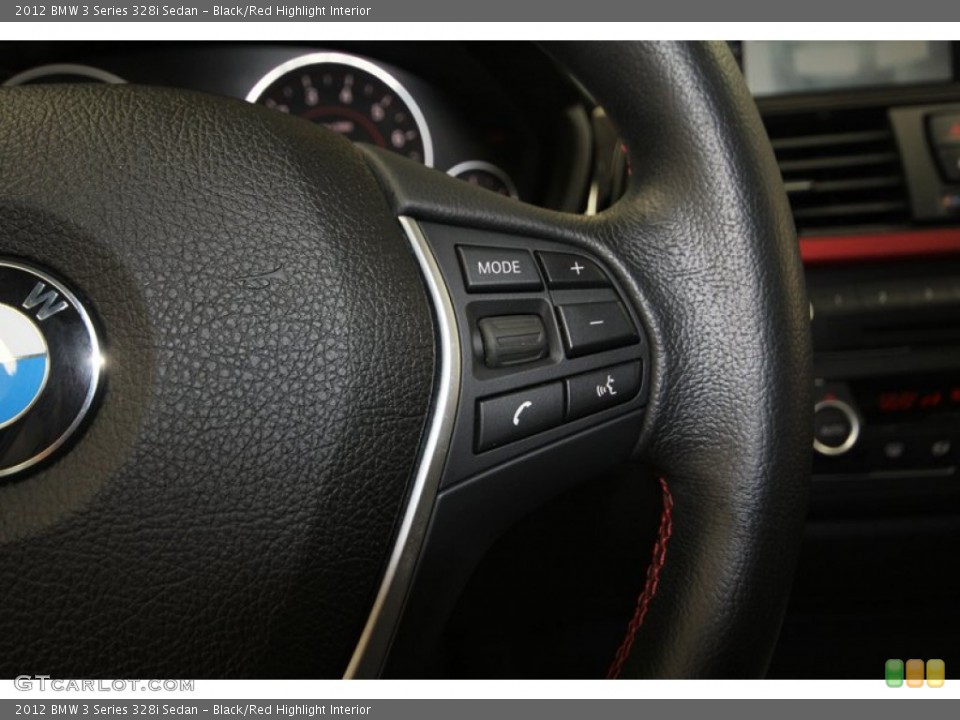 Black/Red Highlight Interior Controls for the 2012 BMW 3 Series 328i Sedan #70780220