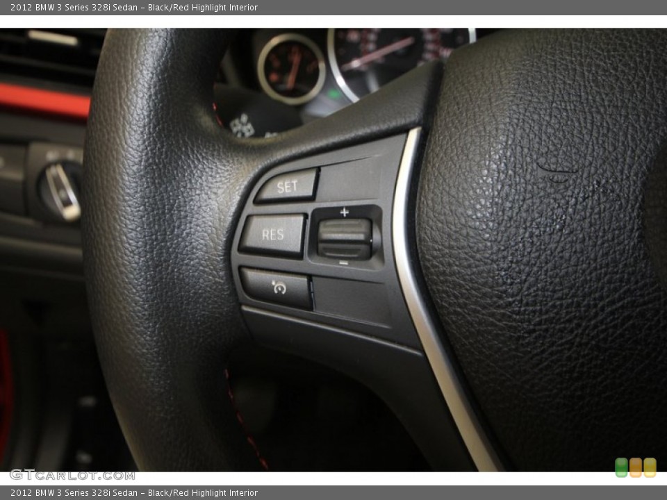 Black/Red Highlight Interior Controls for the 2012 BMW 3 Series 328i Sedan #70780229