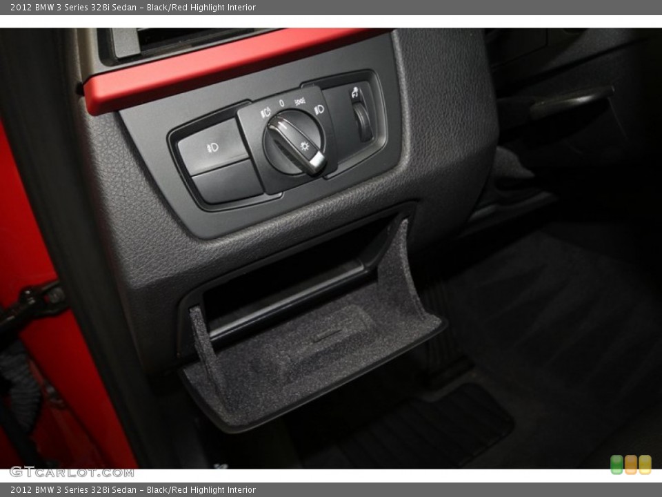 Black/Red Highlight Interior Controls for the 2012 BMW 3 Series 328i Sedan #70780238