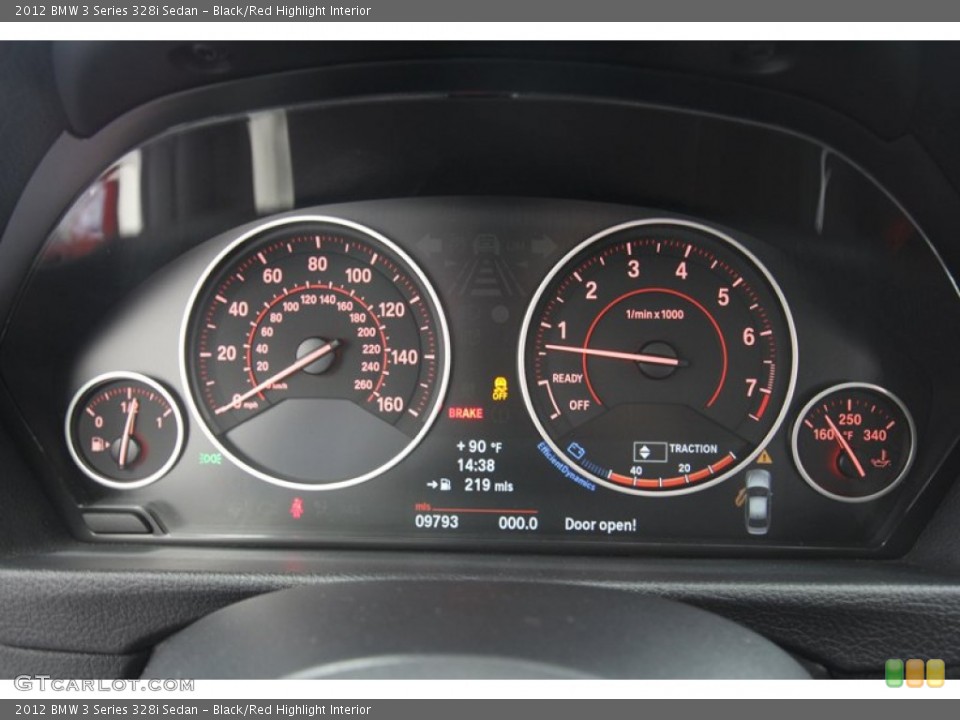 Black/Red Highlight Interior Gauges for the 2012 BMW 3 Series 328i Sedan #70780391