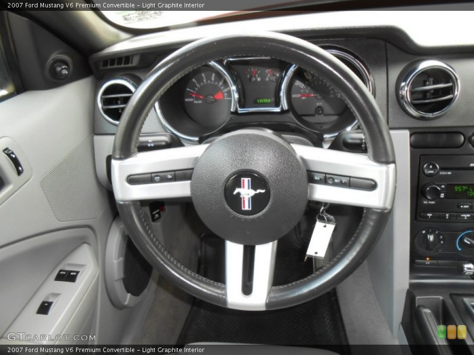 Light Graphite Interior Steering Wheel for the 2007 Ford Mustang V6 Premium Convertible #70780982