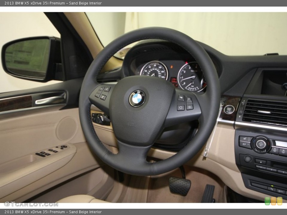 Sand Beige Interior Steering Wheel for the 2013 BMW X5 xDrive 35i Premium #70784258