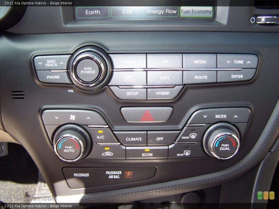Beige Interior Controls for the 2012 Kia Optima Hybrid #70787903