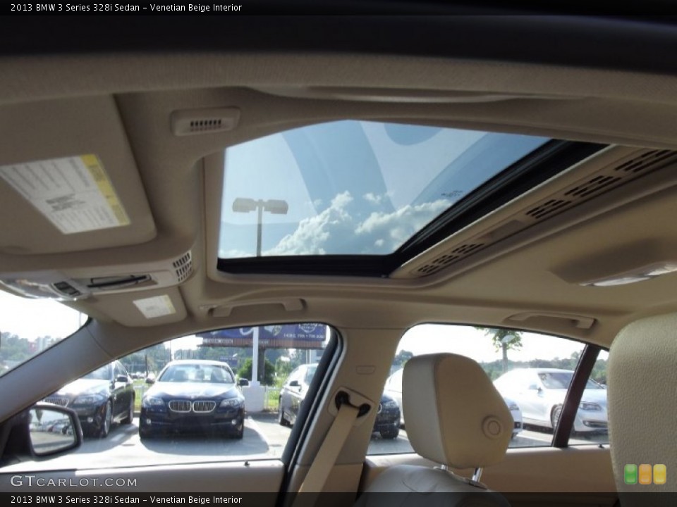 Venetian Beige Interior Sunroof for the 2013 BMW 3 Series 328i Sedan #70791206