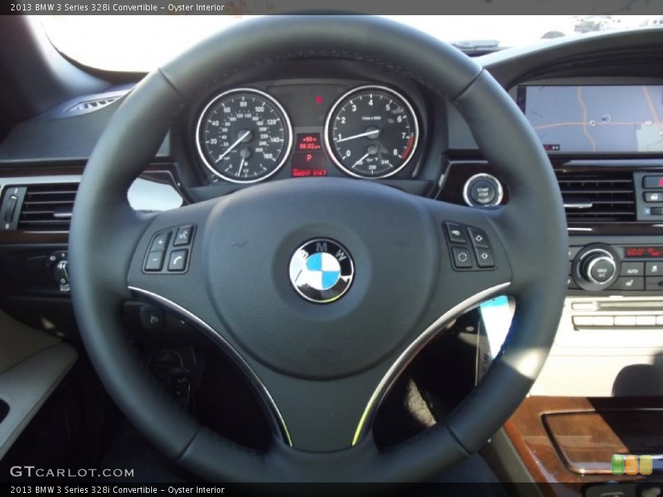 Oyster Interior Steering Wheel for the 2013 BMW 3 Series 328i Convertible #70791314