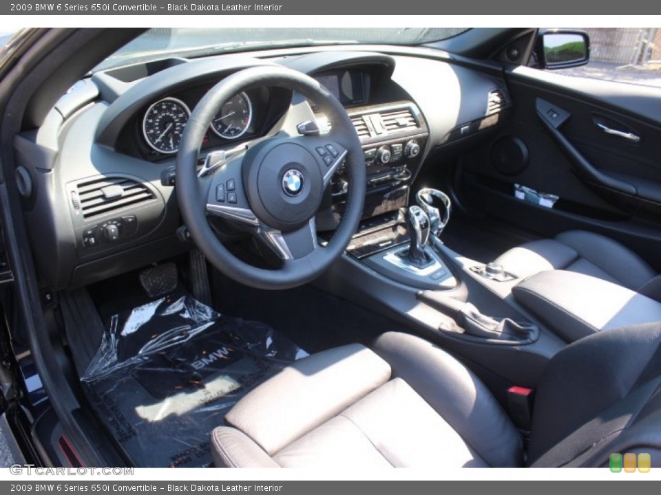 Black Dakota Leather Interior Prime Interior for the 2009 BMW 6 Series 650i Convertible #70791476