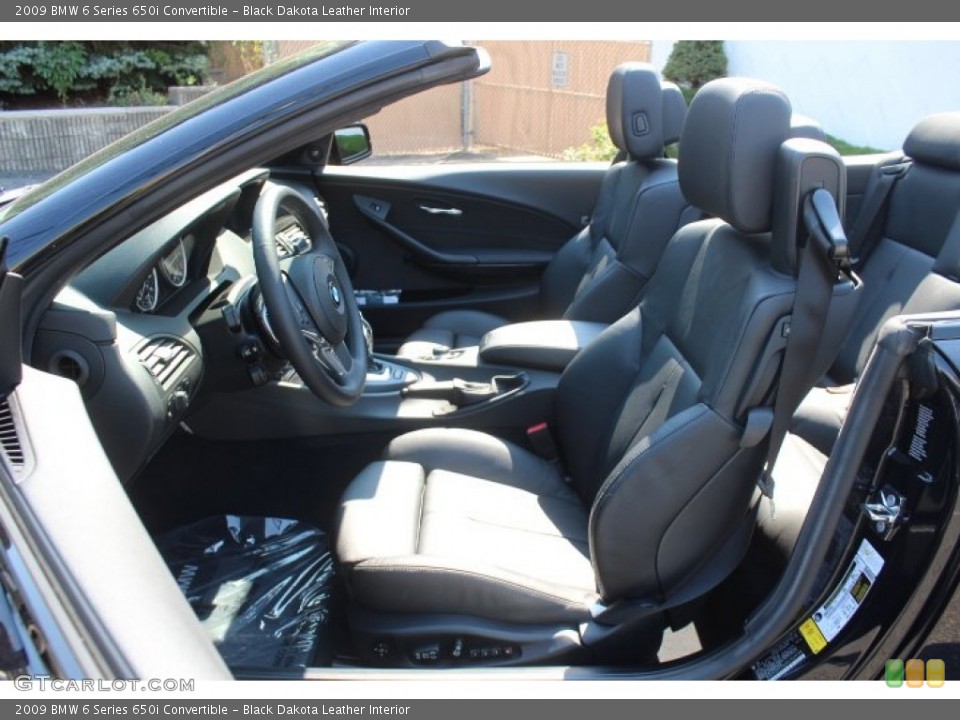 Black Dakota Leather Interior Front Seat for the 2009 BMW 6 Series 650i Convertible #70791566
