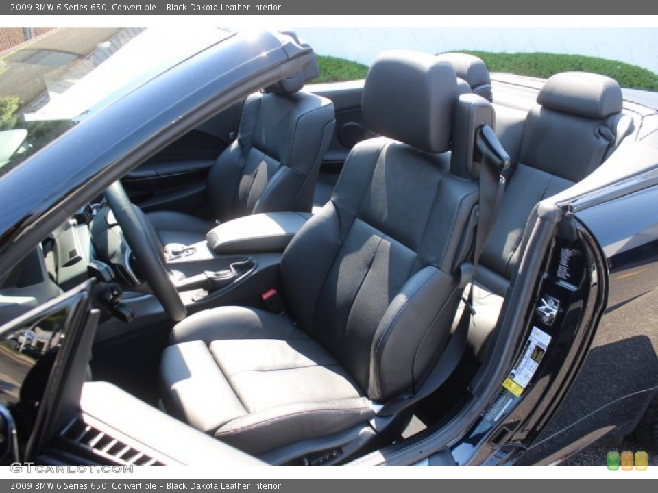 Black Dakota Leather Interior Front Seat for the 2009 BMW 6 Series 650i Convertible #70791575