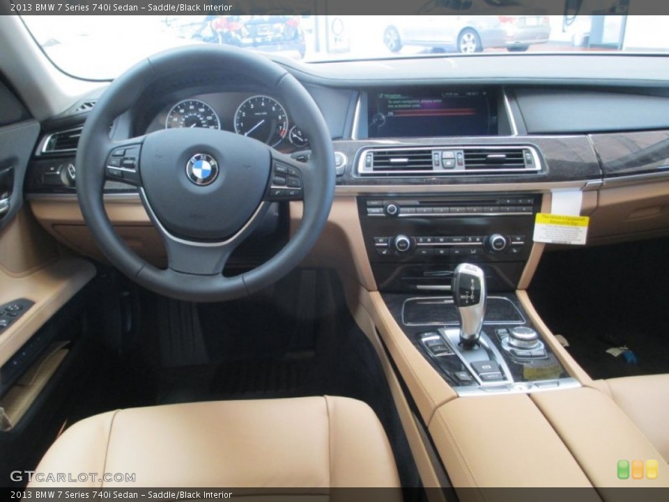 Saddle/Black Interior Dashboard for the 2013 BMW 7 Series 740i Sedan #70793561