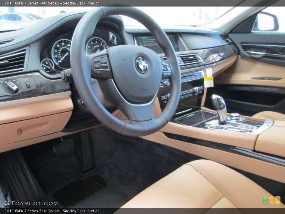 Saddle/Black Interior Photo for the 2013 BMW 7 Series 740i Sedan #70793570