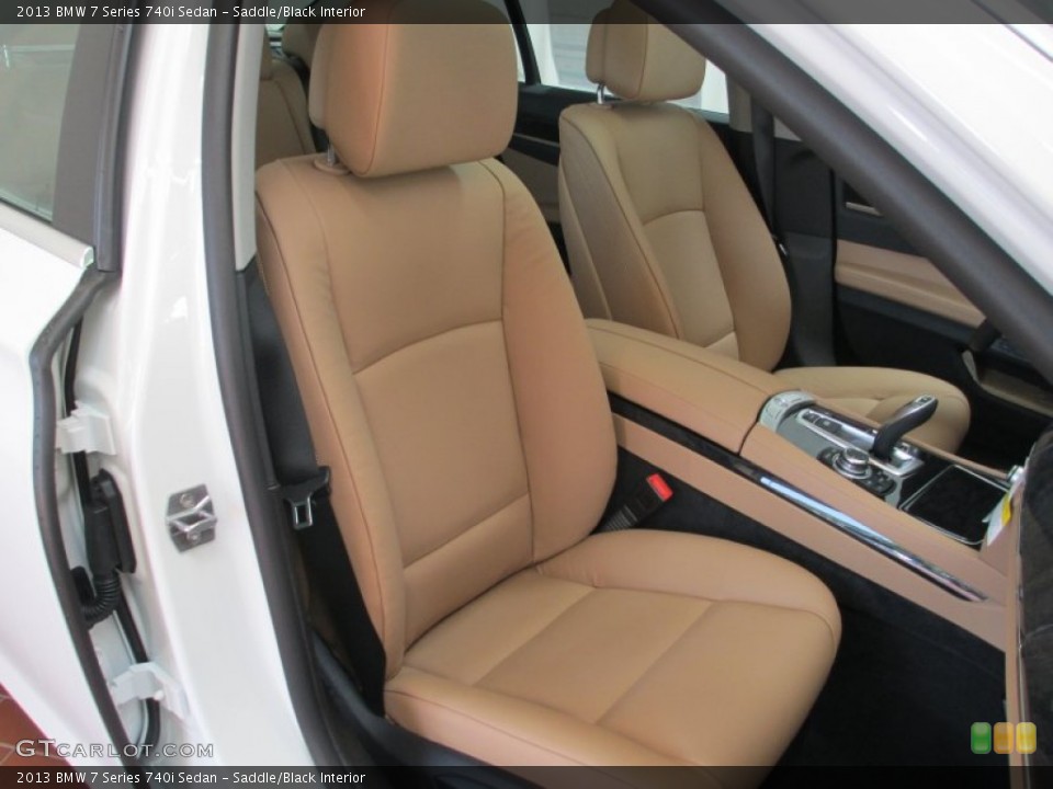 Saddle/Black Interior Front Seat for the 2013 BMW 7 Series 740i Sedan #70793579