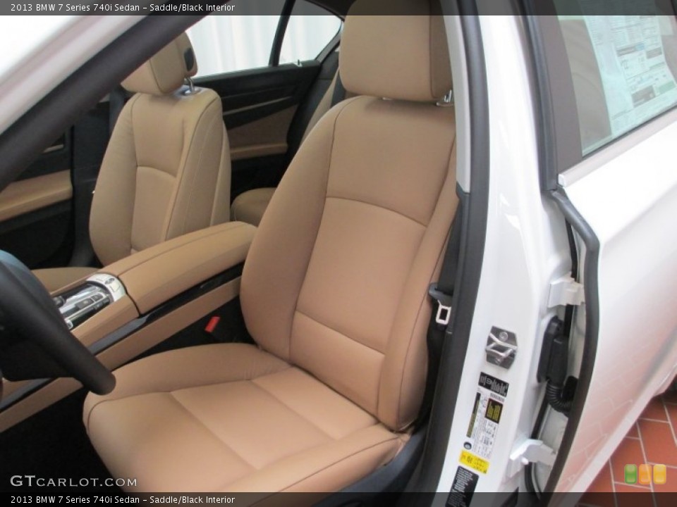 Saddle/Black Interior Front Seat for the 2013 BMW 7 Series 740i Sedan #70793588
