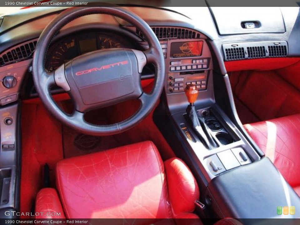 Red Interior Dashboard for the 1990 Chevrolet Corvette Coupe #70796023