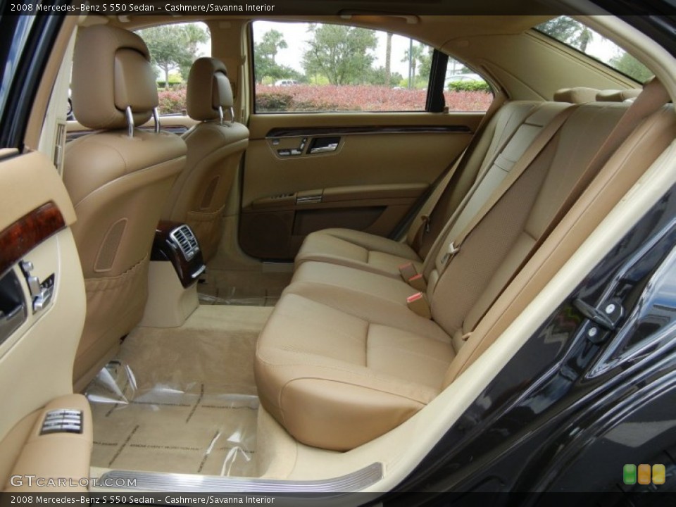 Cashmere/Savanna Interior Rear Seat for the 2008 Mercedes-Benz S 550 Sedan #70798172