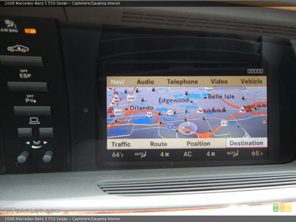 Cashmere/Savanna Interior Navigation for the 2008 Mercedes-Benz S 550 Sedan #70798274