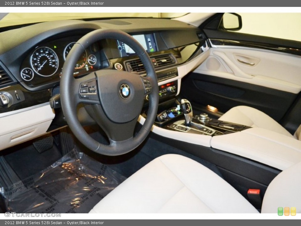 Oyster/Black Interior Prime Interior for the 2012 BMW 5 Series 528i Sedan #70808539