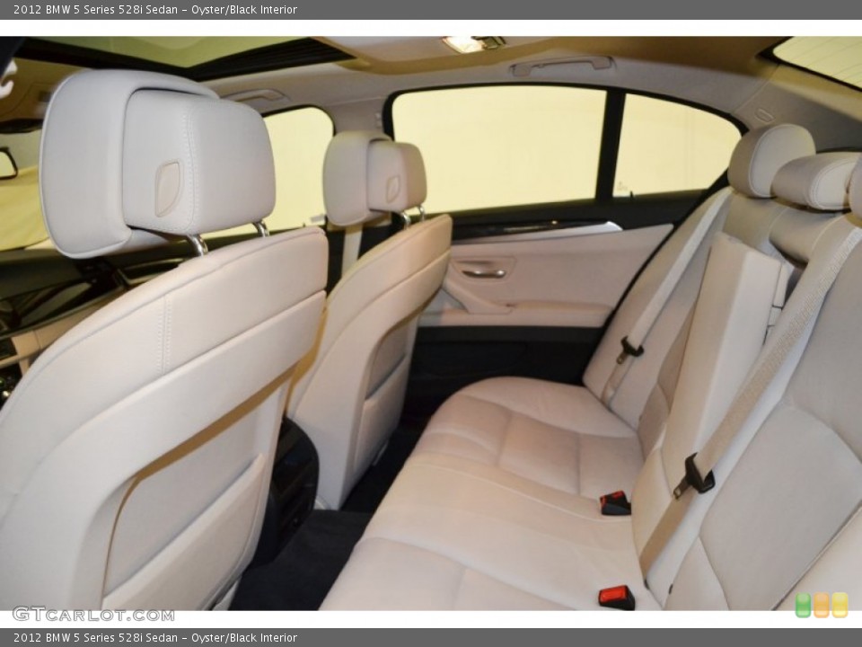 Oyster/Black Interior Rear Seat for the 2012 BMW 5 Series 528i Sedan #70808582