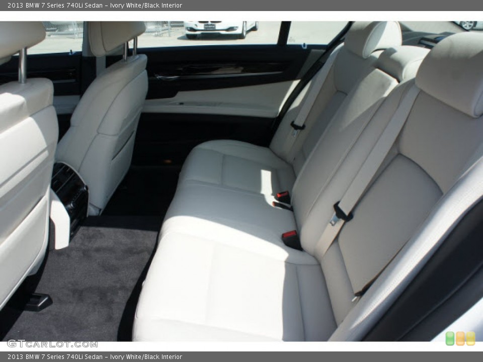 Ivory White/Black Interior Rear Seat for the 2013 BMW 7 Series 740Li Sedan #70815080