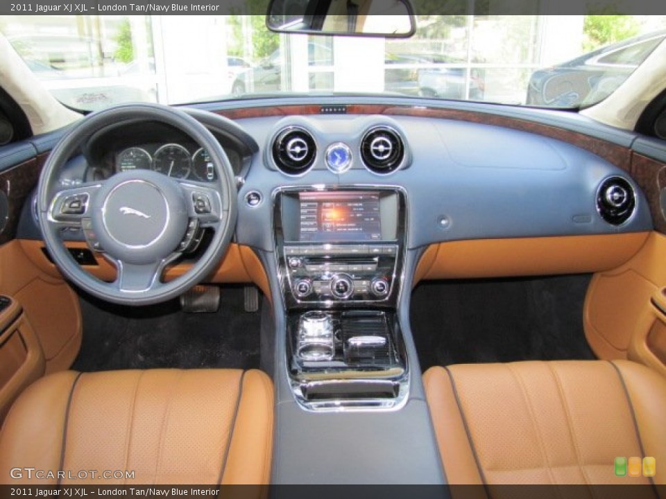 London Tan/Navy Blue Interior Dashboard for the 2011 Jaguar XJ XJL #70820265