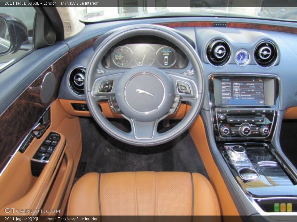 London Tan/Navy Blue Interior Dashboard for the 2011 Jaguar XJ XJL #70820348