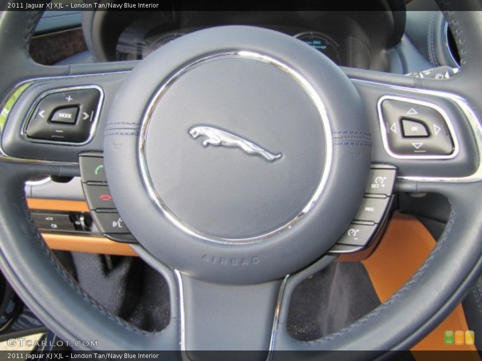 London Tan/Navy Blue Interior Steering Wheel for the 2011 Jaguar XJ XJL #70820358
