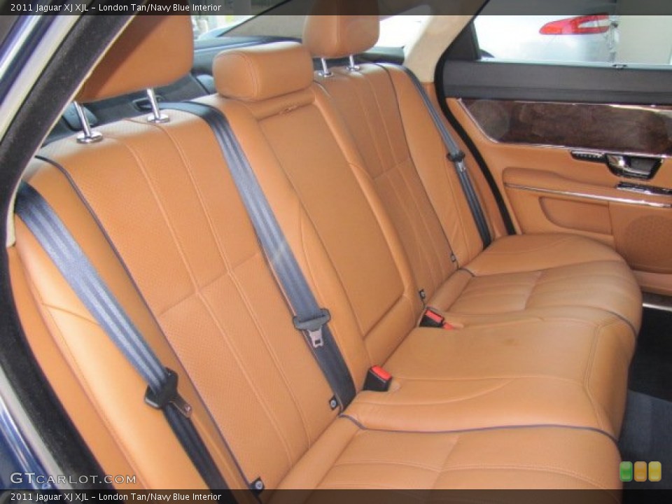 London Tan/Navy Blue Interior Rear Seat for the 2011 Jaguar XJ XJL #70820493