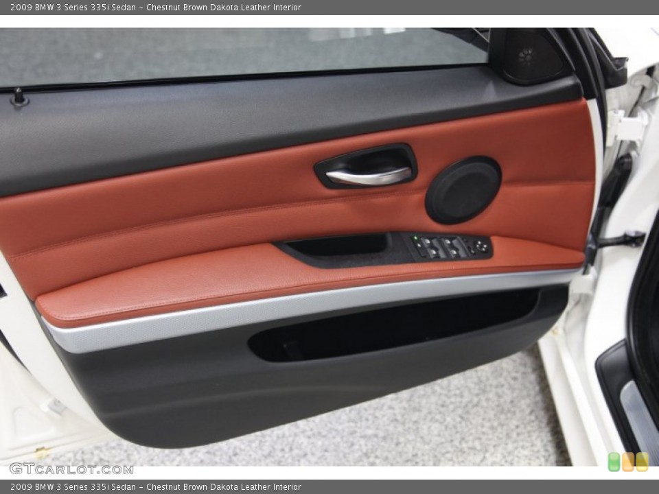 Chestnut Brown Dakota Leather Interior Door Panel for the 2009 BMW 3 Series 335i Sedan #70826208