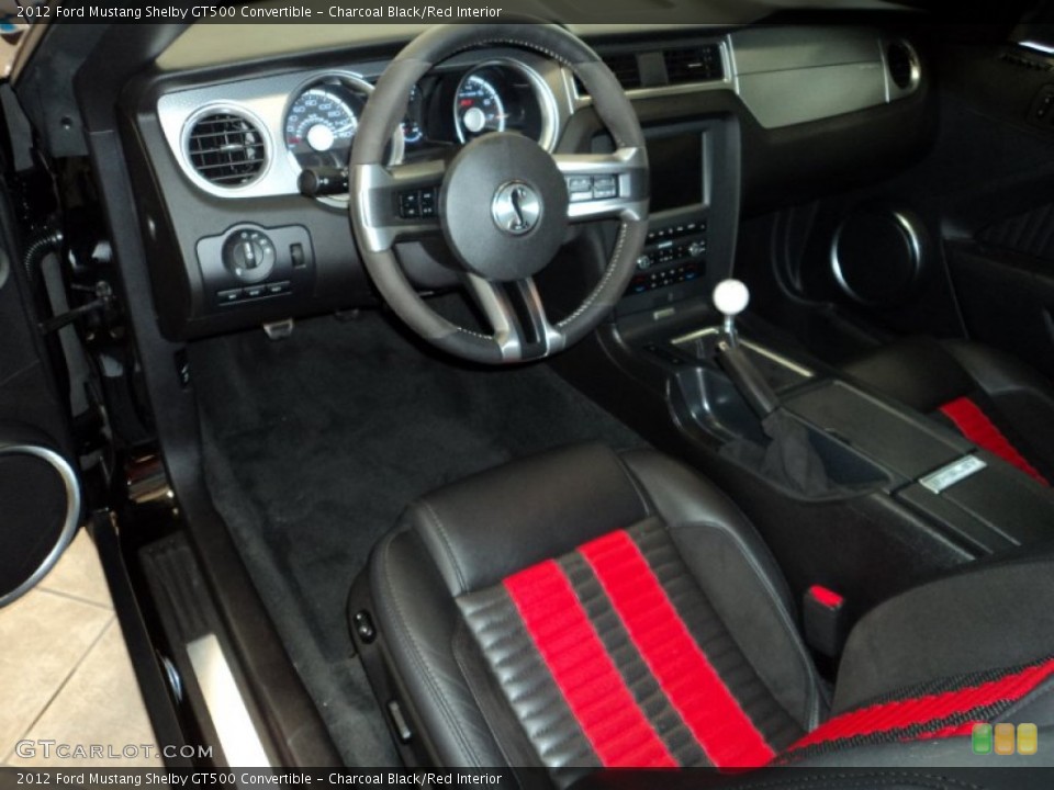 Charcoal Black/Red Interior Photo for the 2012 Ford Mustang Shelby GT500 Convertible #70828350