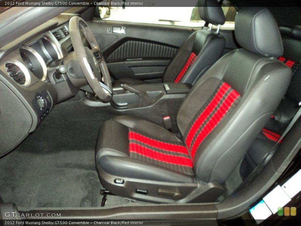 Charcoal Black/Red Interior Front Seat for the 2012 Ford Mustang Shelby GT500 Convertible #70828359