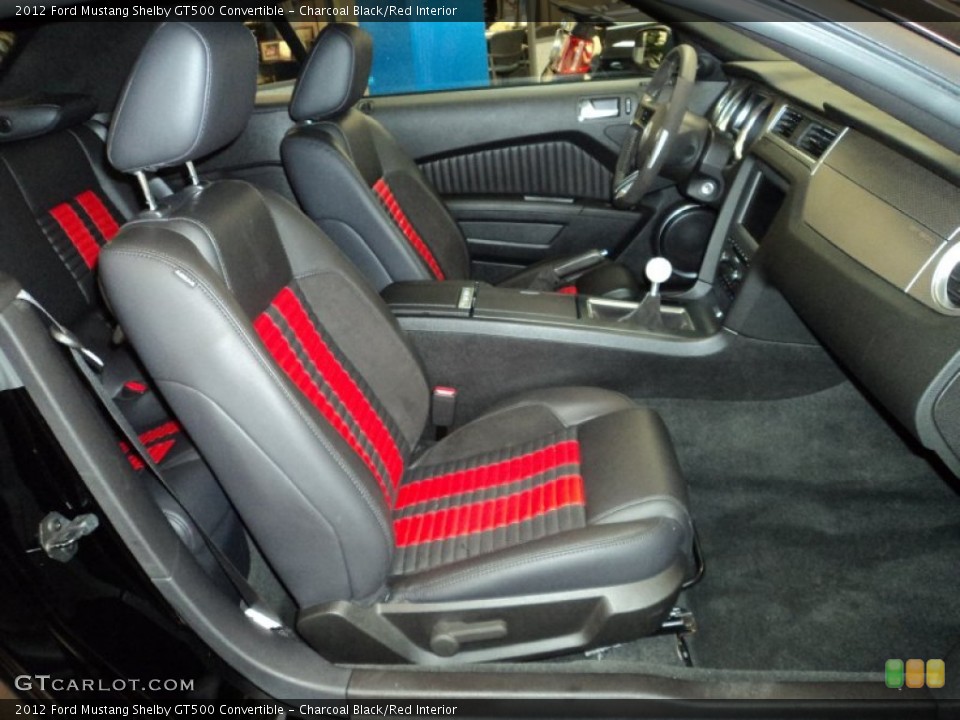 Charcoal Black/Red Interior Front Seat for the 2012 Ford Mustang Shelby GT500 Convertible #70828377
