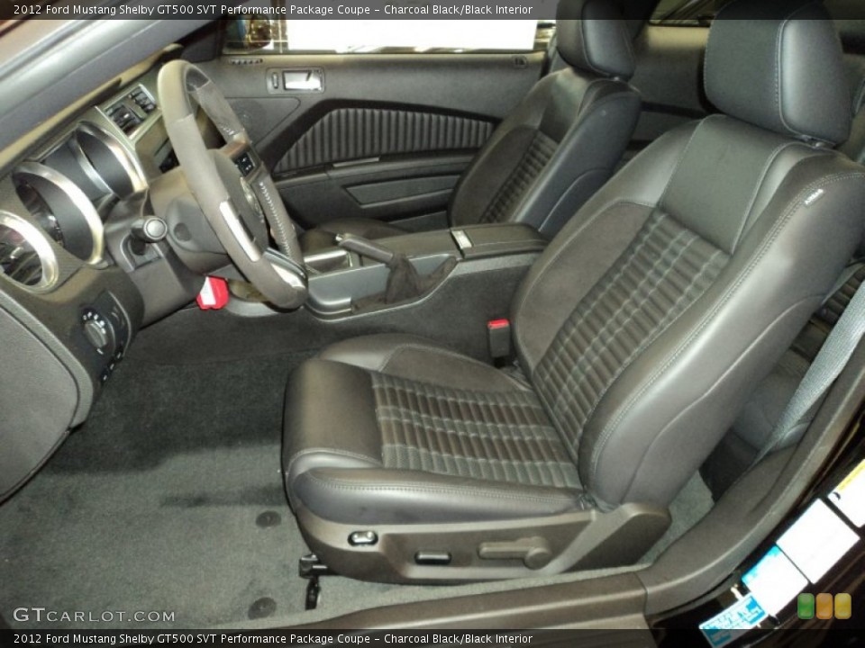 Charcoal Black/Black Interior Front Seat for the 2012 Ford Mustang Shelby GT500 SVT Performance Package Coupe #70829715
