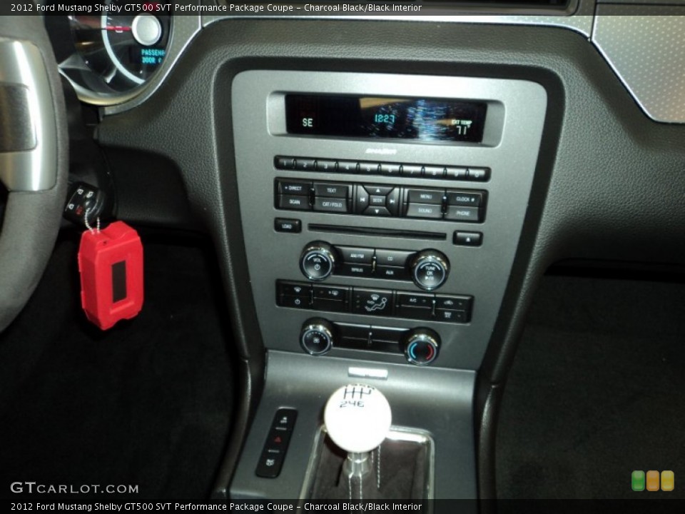 Charcoal Black/Black Interior Controls for the 2012 Ford Mustang Shelby GT500 SVT Performance Package Coupe #70829769