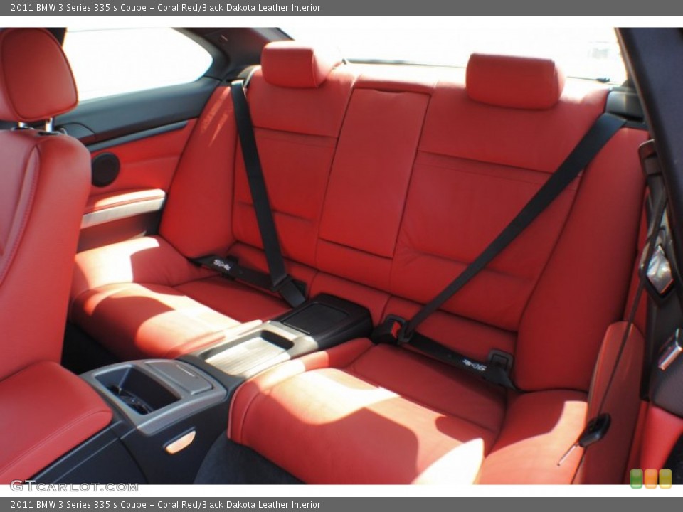Coral Red/Black Dakota Leather Interior Rear Seat for the 2011 BMW 3 Series 335is Coupe #70838624